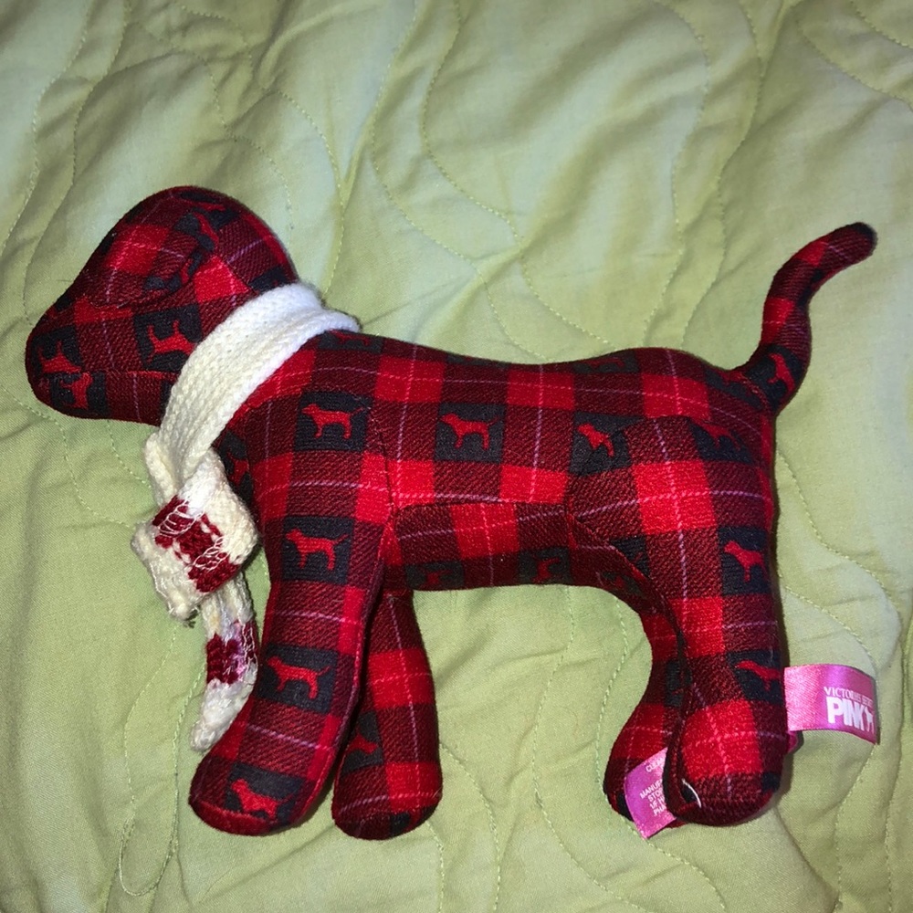 Victoria Secret “PINK” Dog Red Plaid 6” VGC